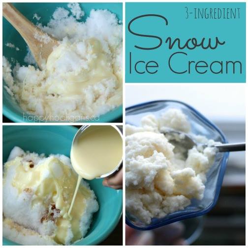3-Ingredient SNOW Ice Cream Made with Real Snow - Happy Hooligans