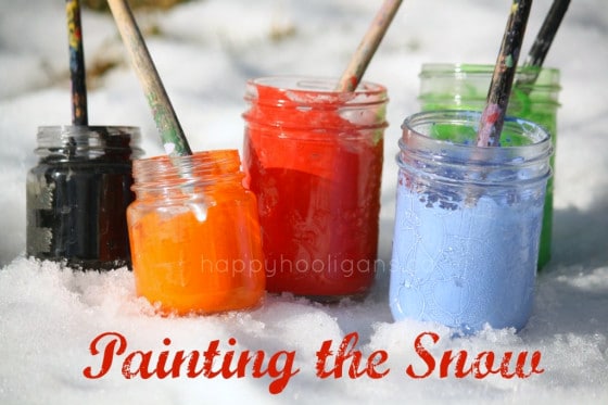 malování sněhu barvami tempra