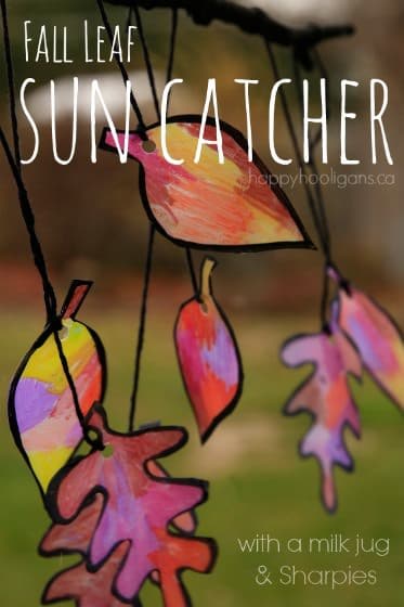 Fall leaf sun catcher craft for kids