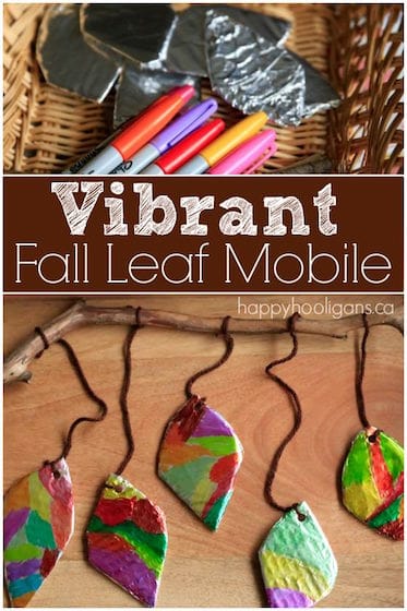 Fall Leaf Mobile mit Sharpies und Alufolie