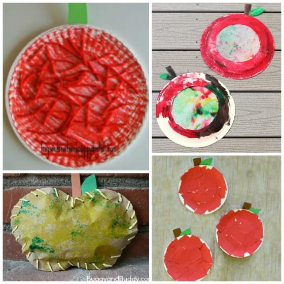 a artesanato de maçãs para pré-escolar