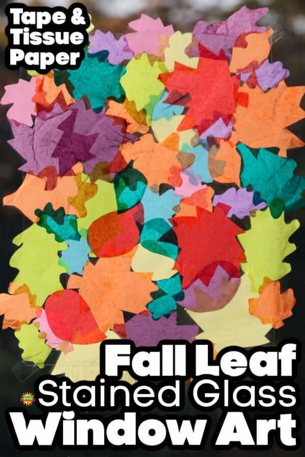 Fall Leaf Leaf Paper Stained Glass Window Art for Kids